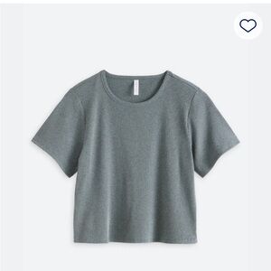 Heather Luxe Rib Crop Tee
